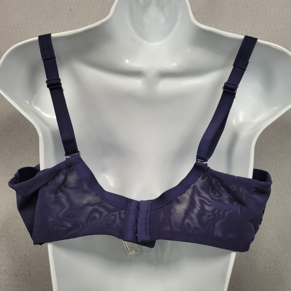 Soma Enticing Lift Balconet Bra 38DDD Navy Blue Lace Underwire 0918 - Picture 3 of 13